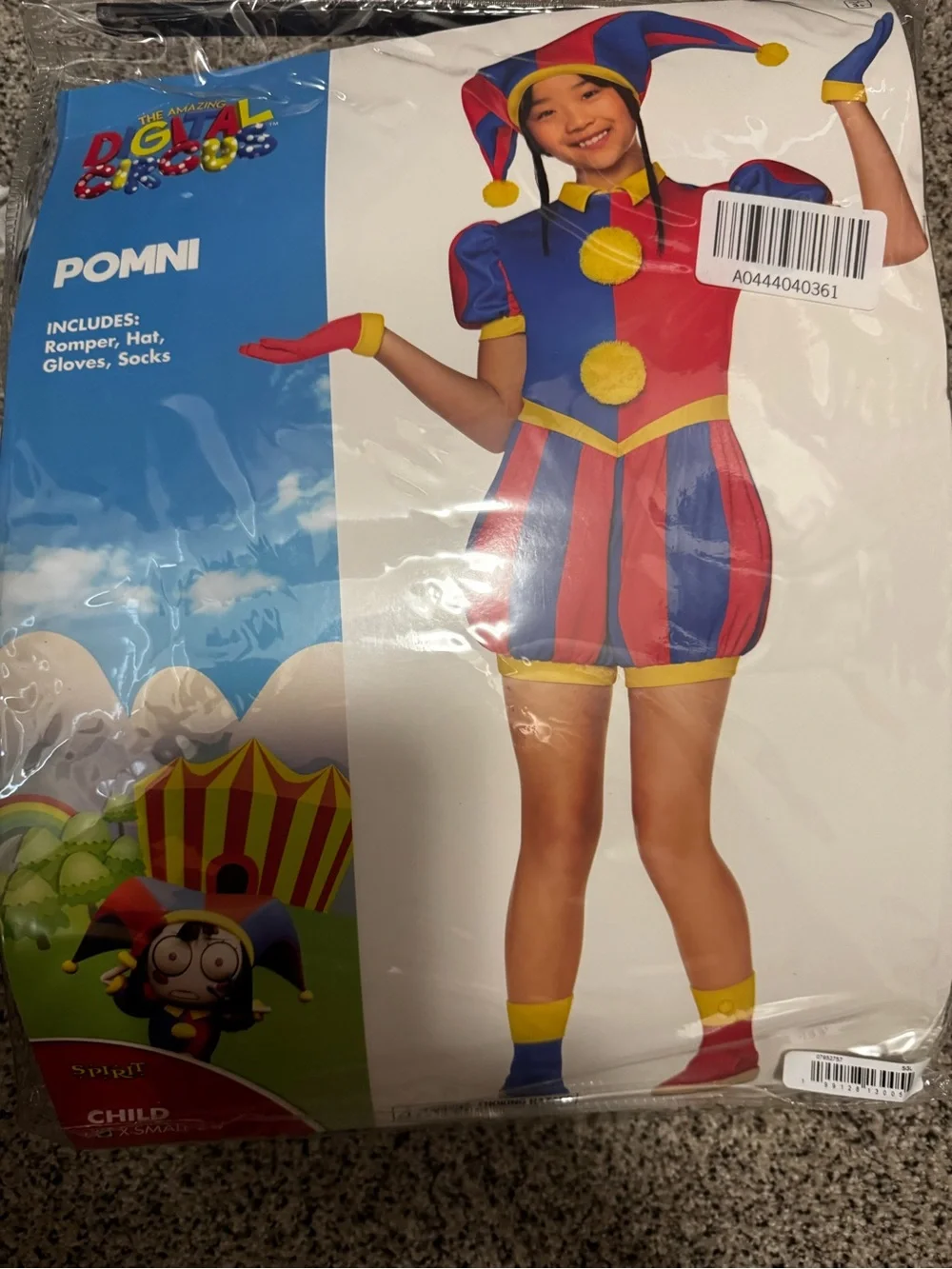 Spirit Kids Pomni Jester Costume - Red, Blue & Yellow